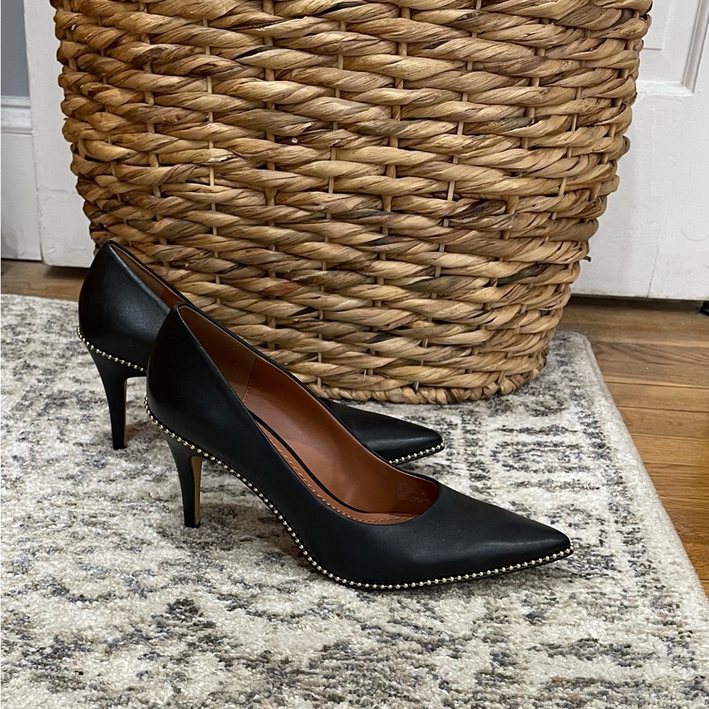 Coach Black Studded Heels